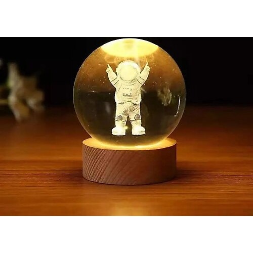 Işıklı Astronot 6cm Cam Küre
